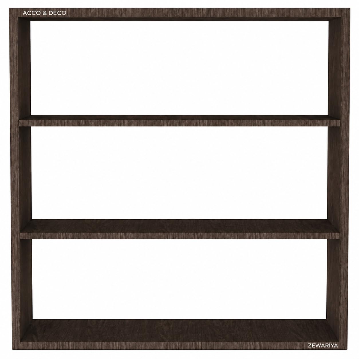 Zewariya Kitchen Rack, 3Shelf Wall Mounted Storage, Dark Brown, 24 X 24 Inches, Diy
