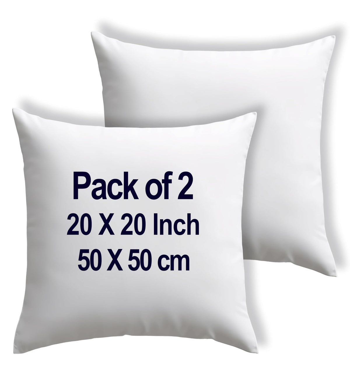Raajsee 20X20 Pillow Inserts Set Of 2,Pure Cotton Covering Down Alternative - White Throw Pillow Stuffer Large Square Form - Dec