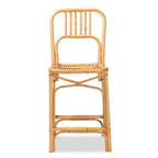 Baxton Studio Ivora Modern Bohemian Natural Brown Rattan Counter Stool