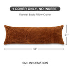 Sochow Fall Body Pillow Cover 21X54 Inches, Super Soft And Cozy Leaves Textured Fleece Long Body Pillowcase With Zipper Closure,