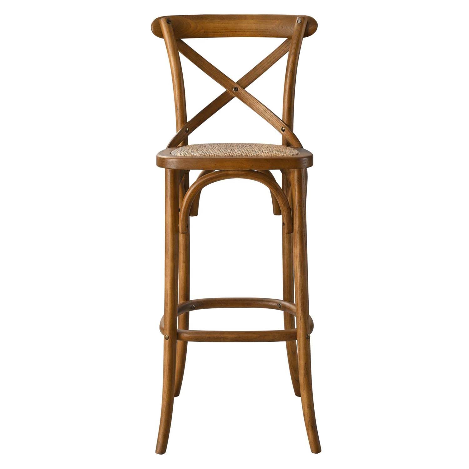 Modway Gear X-Back Wood Bar Stool In Walnut