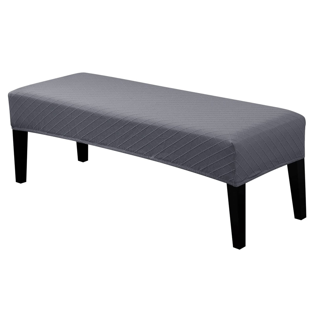 Searchi Stretch Dining Bench Covers, Washable Anti Dust Durable Bench Cushion Covers Jacquard Bench Slipcover, Dining Room Bench Covers For Dining Room, Bedroom, Living Room(Grey Jacquard)