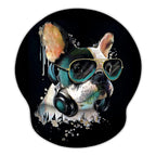 Britimes Ergonomic Mouse Pad With Wrist Support Colorful Stylish Bulldog Non-Slip Rubber Base Mousepad For Home Office Gaming Wo