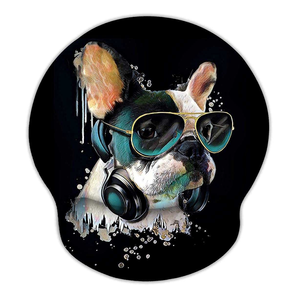 Britimes Ergonomic Mouse Pad With Wrist Support Colorful Stylish Bulldog Non-Slip Rubber Base Mousepad For Home Office Gaming Wo