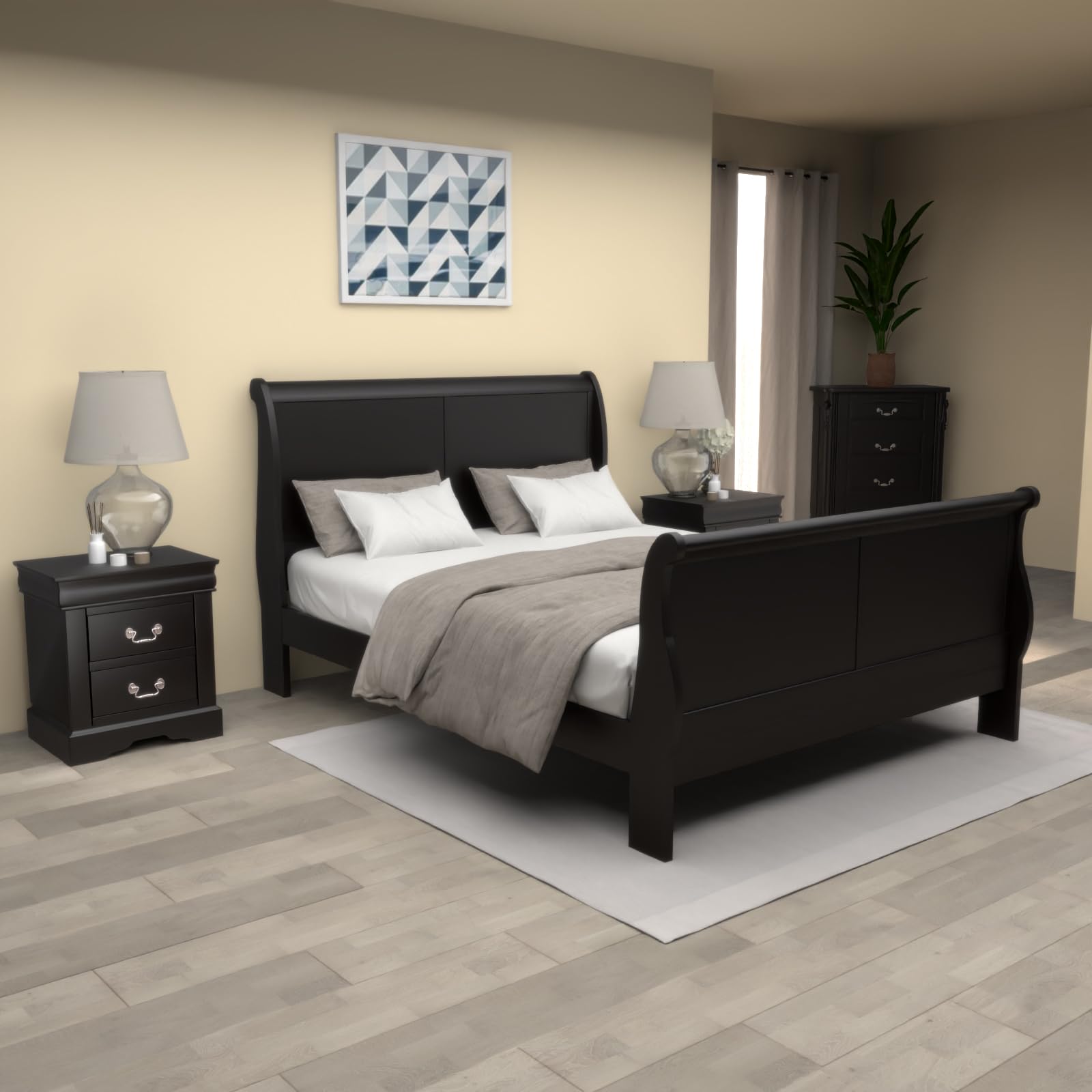 Acme Louis Philippe III Nightstand in Black