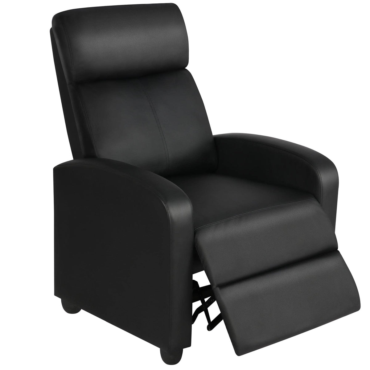 Topeakmart Recliner Chair Pu Leather Reclining Chair Adjustable Modern Single Reclining Chair With Pocket Spring Living Room Bed