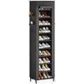 Simple Trending Narrow Shoe Rack with Cover, 10 Tier Shoe Organizer Storage, Tall Free Standing Shoe Cabinet Holds 20 Pairs for 
