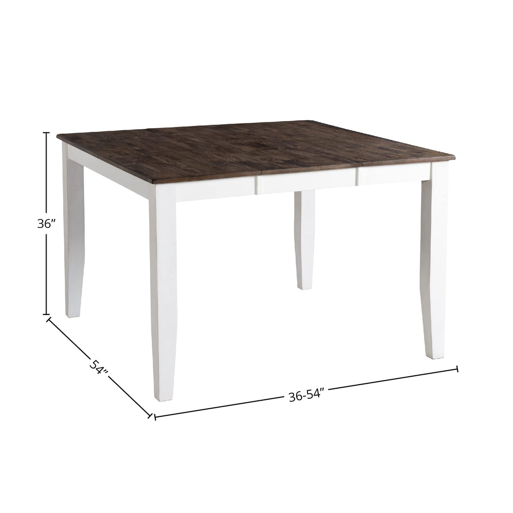 Intercon Kona 54" Gathering Butterfly Leaf, 4 Legs, Gray & White Counter Tables