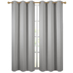 Diraysid Light Grey Grommet Blackout Curtains For Bedroom Thermal Insulated Room Darkening Curtains Drapes, 42 X 72 Inch, 2 Pane