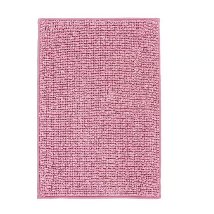 TOFTBO Bath Mat, Microfibre, 100% Polyester, UltraSoft, QuickDrying, Machine Washable, 40x60 cm (Pink)