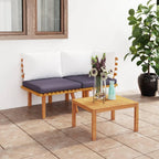 vidaXL Patio Lounge Set - 2-Piece Garden Furniture with Cushions - Durable Solid Acacia Wood - Modular Design for Custom Configurations - Rustic Charms for Outdoor Living Space
