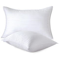 Oubonun Premium Striped Bed Pillows King Size Set Of 2, Breathable Cooling Cotton Cover, Soft And Fluffy 3D Down Alternative Mic