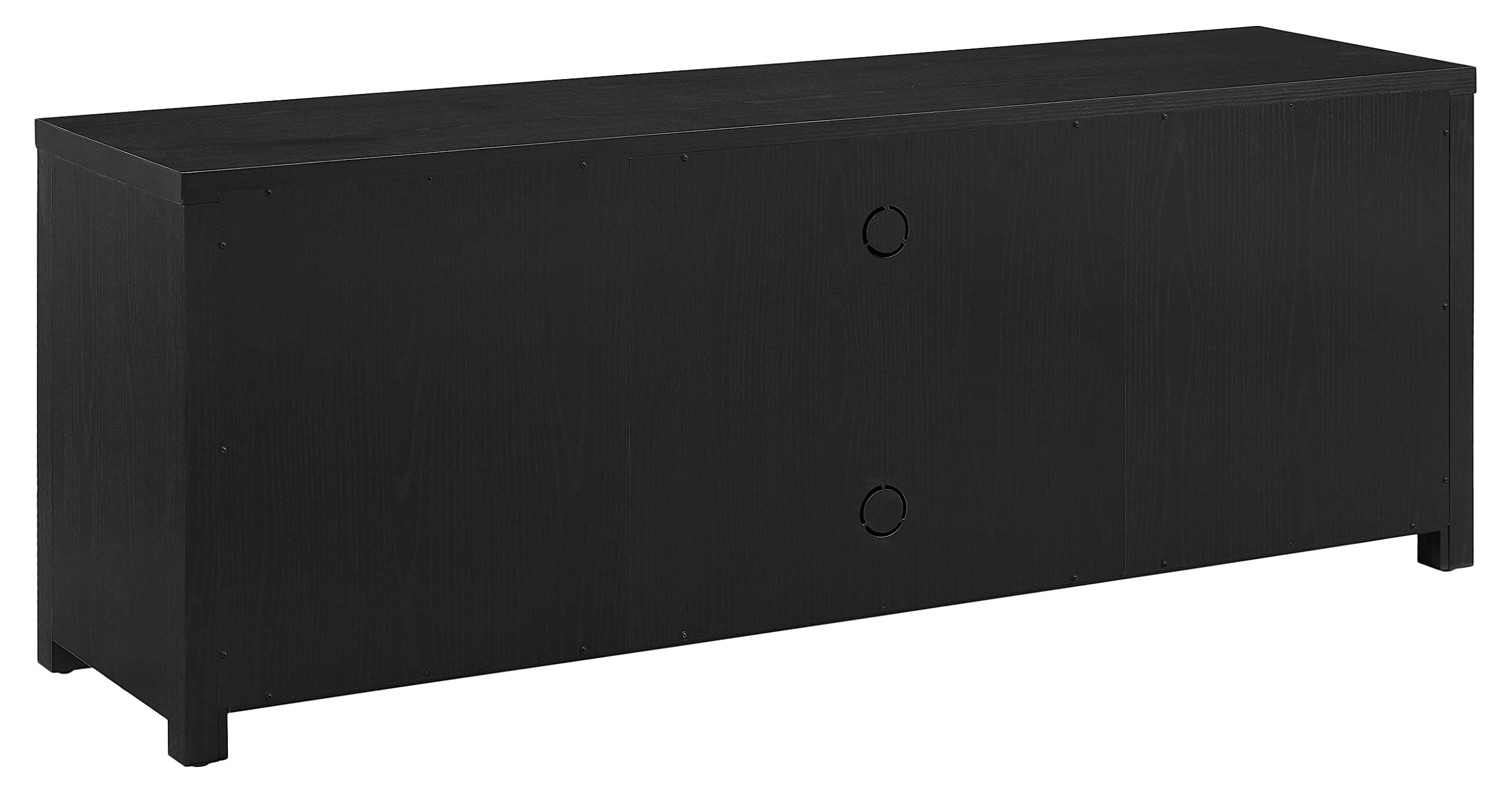 Crosley Furniture Gordon Low Profile Fireplace TV Stand for 65+ inch TVs, Entertainment Center with Shelves, Black