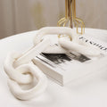 HMASYO White Wood Chain Link Decor, 5-Link Wooden Decorative Chain Home Decor Accents, Coffee Table Decor, Shelf Decor Aesthetic
