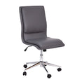 Flash Furniture Madigan Task Office Chair - Luxurious Gray Leathersoft Upholstery - Padded Mid-Back And Seat - Height Adjustable Chrome Base - Armless