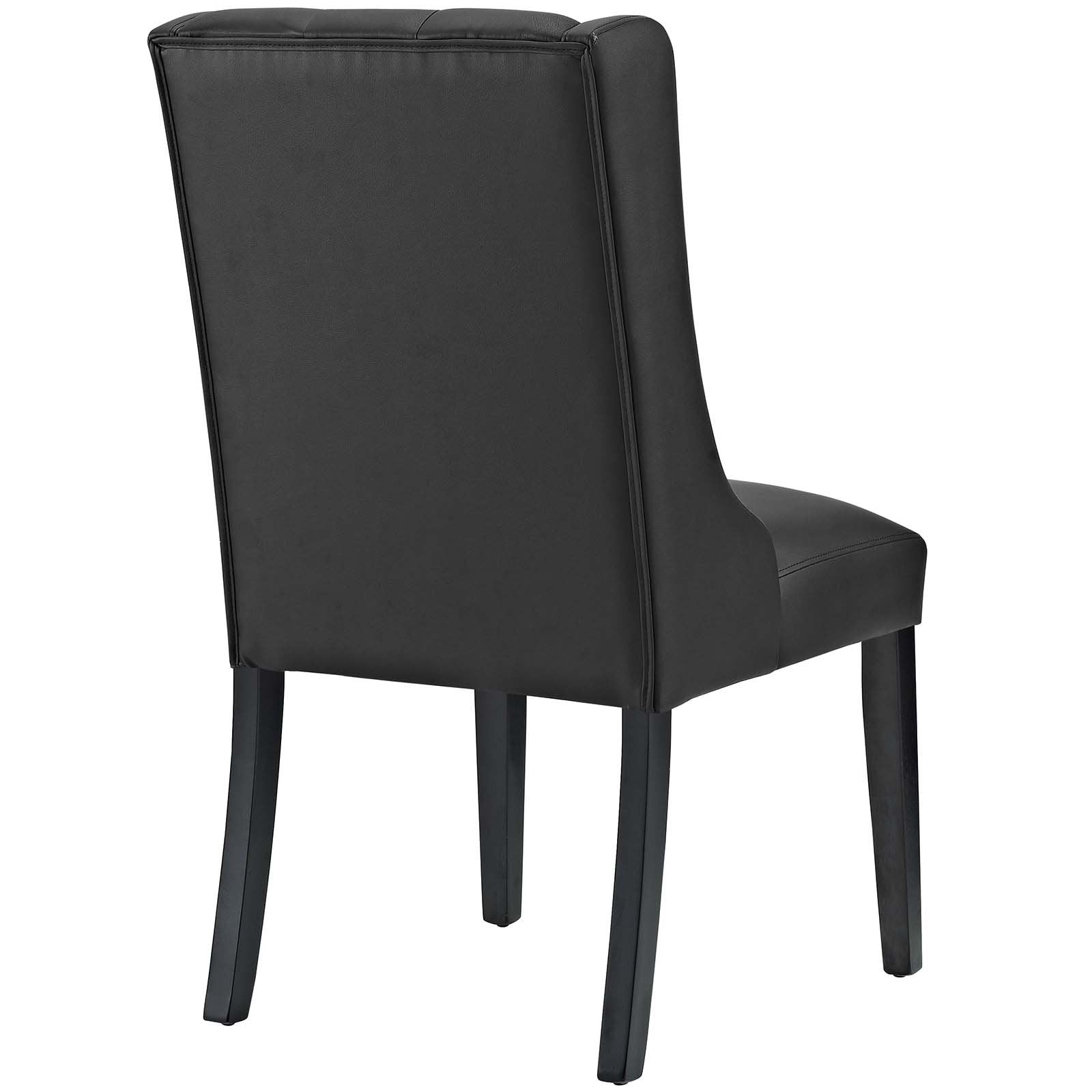 Modway Baronet Modern Tufted Vegan Leather Upholstered Dining Chair in Black