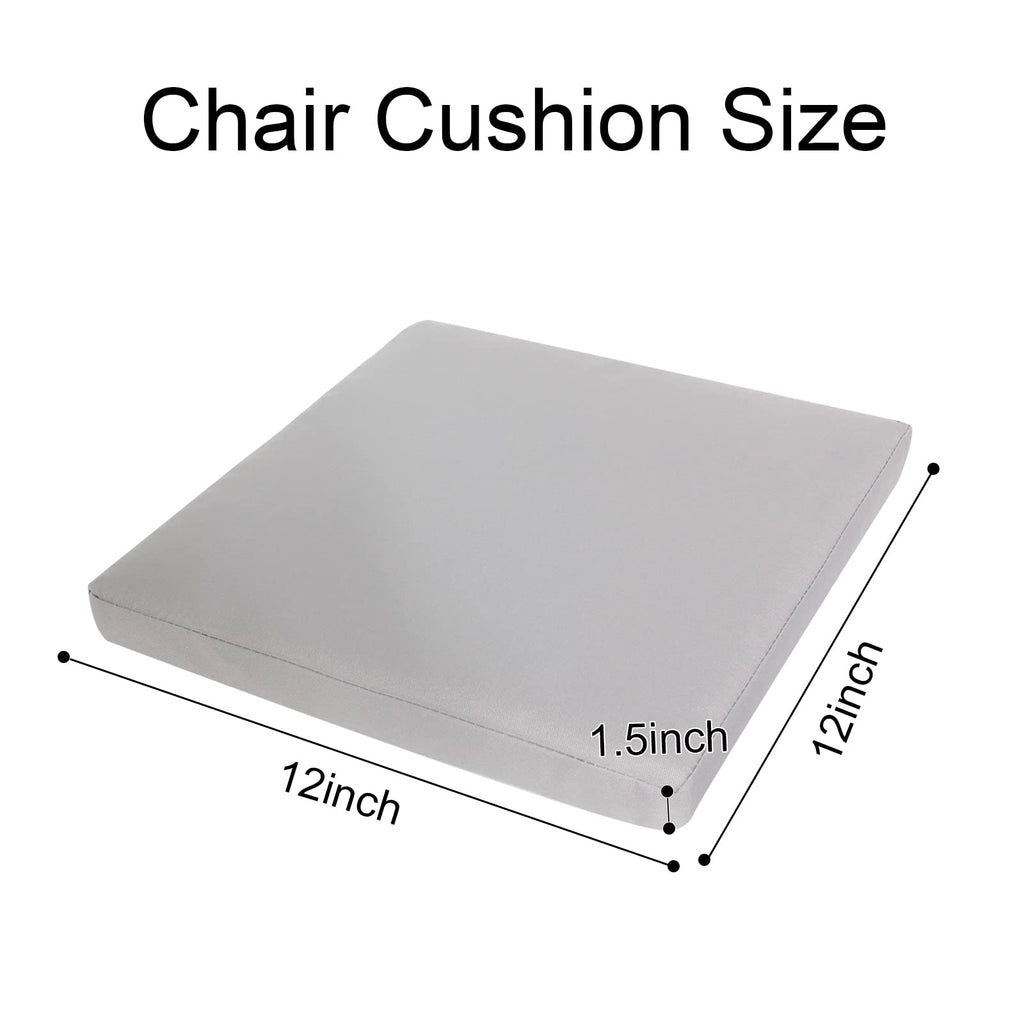 Gueglsa Indoor Outdoor Bar Stool Cushions 12X12 Inch,Non Slip Square Seat Pad With Straps,Waterproof Fade Resistant Small Metal