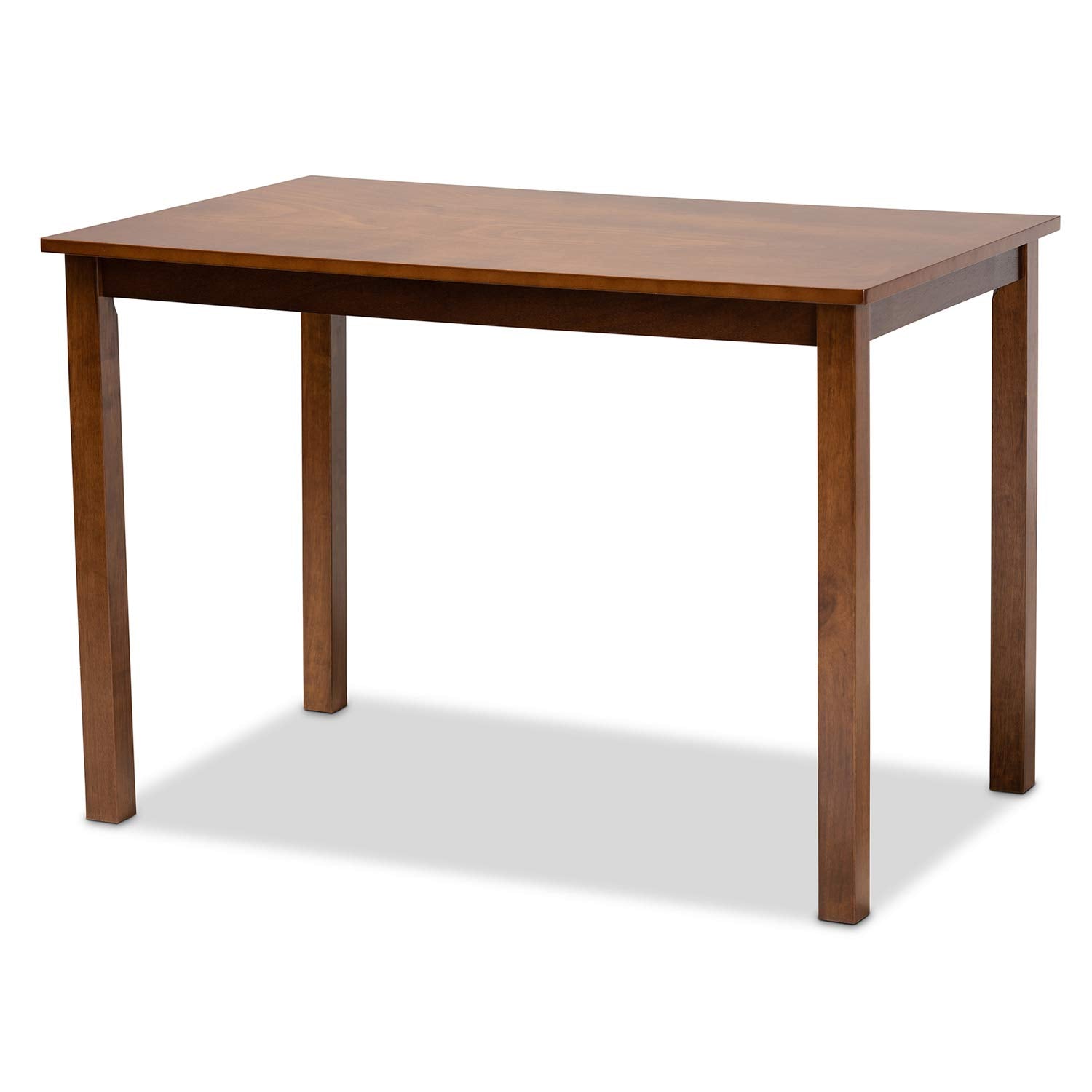 Baxton Studio Caron Modern and Contemporary Grey Fabric Upholstered Walnut Brown Finished Wood 5-Piece Dining Set