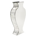 HomeRoots Glass/Wood Curvy Art Deco Style Mirrored Vase