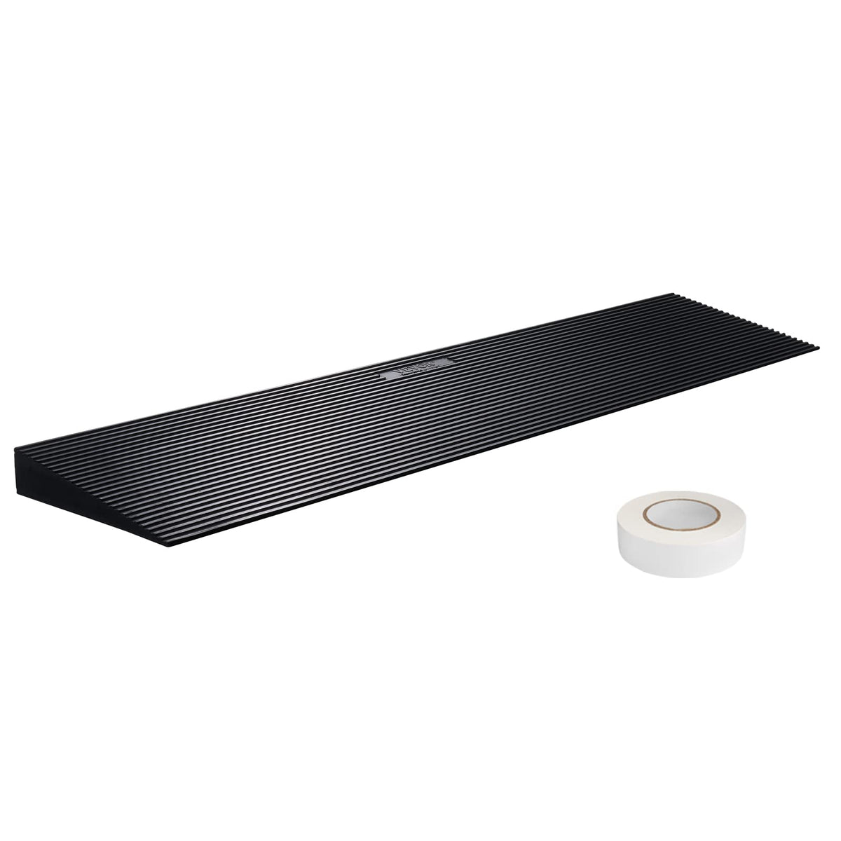 VEVOR 1.2'' Rise Cuttable Threshold Ramp for Sweeping Robot, 35.4'' Wide Natural Rubber Wheelchair Ramp, Non-Slip Solid Rubber R