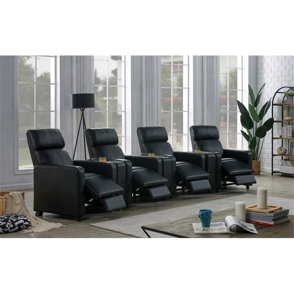 Coaster Toohey 7-Piece Theater Seating (4R), Black
