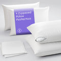 Niagara 4 Pack Of Pillow Protectors With Zipper Queen Size, Effective Dust Protection, Quiet, Stay In Place Pillow Covers, Breat