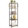 YMYNY Bookcase, Narrow Bookshelf, Large Capacity, Rustic Brown HBC005H