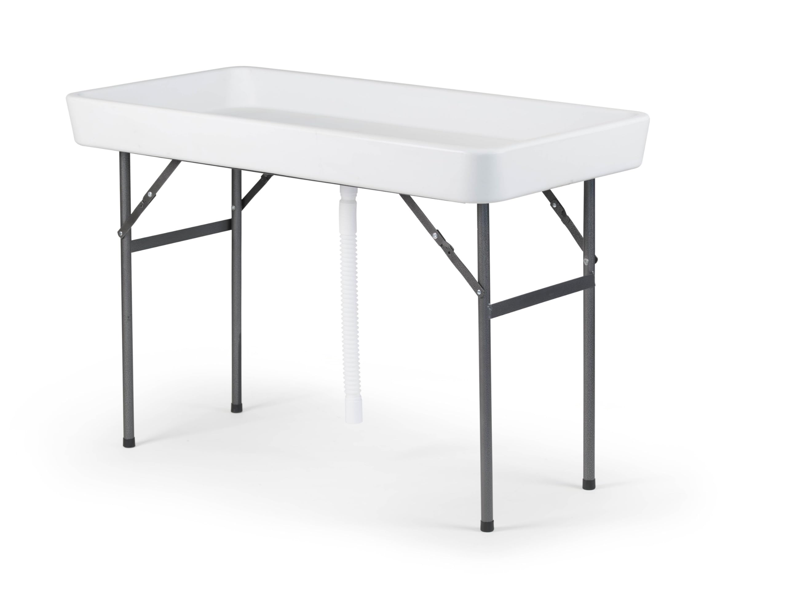 Old Cedar Outfitters Fill And Chill Ice Cooler Folding Table With Large Sink And Drain For Cleaning Fish And Game And Keeping Fish And Food Cold For Parties, Camping And Cleaning