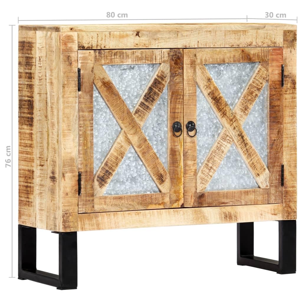 vidaXL Mango Wood Sideboard with Unique Decorative Patterns - Robust Construction, Easy Assembly, Amping Storage Solution - Ideal for Modern Decor