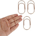 Yyangz 50Pcs Wide Paper Clips Stainless Steel Paper Clips Jumbo Smooth Finish Paperclips For Paper, Rose Gold