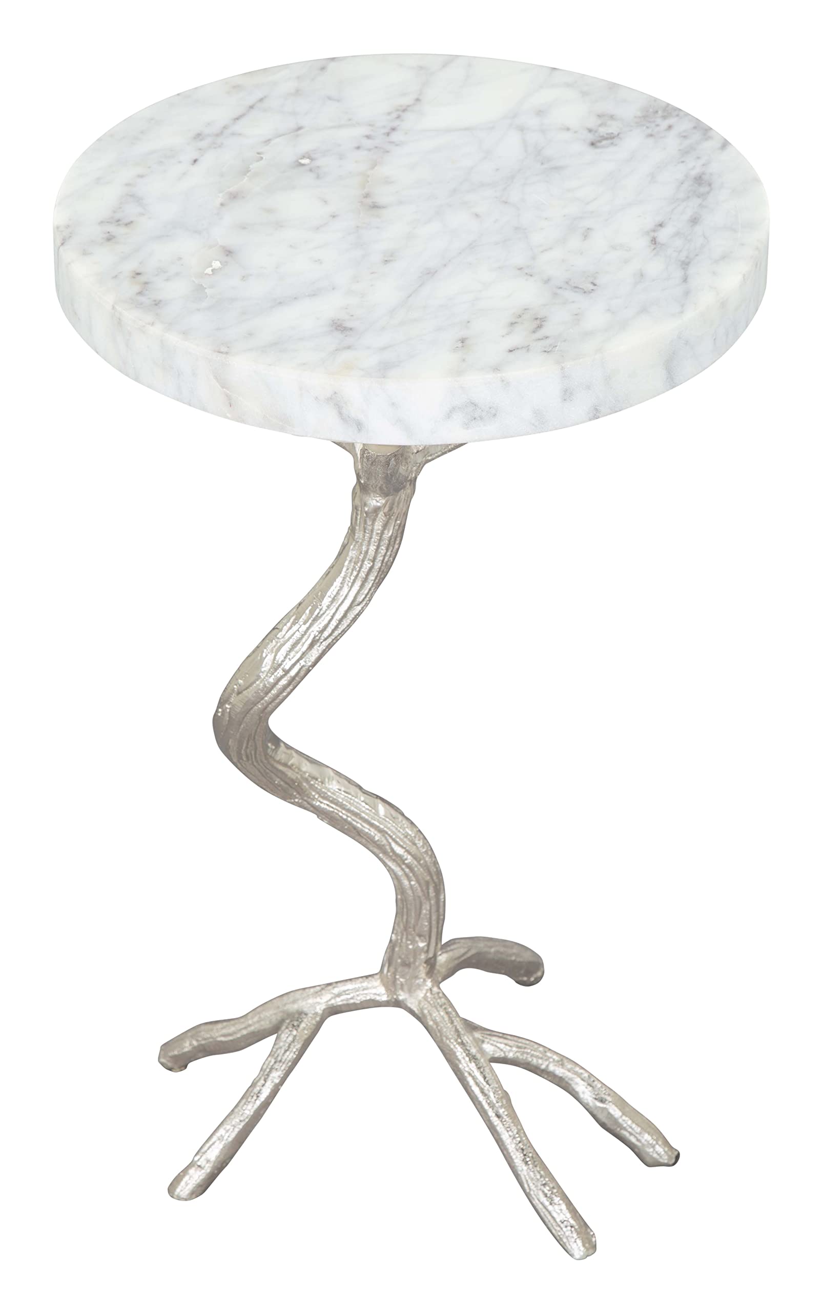 Zuo Joel Side Table White & Silver