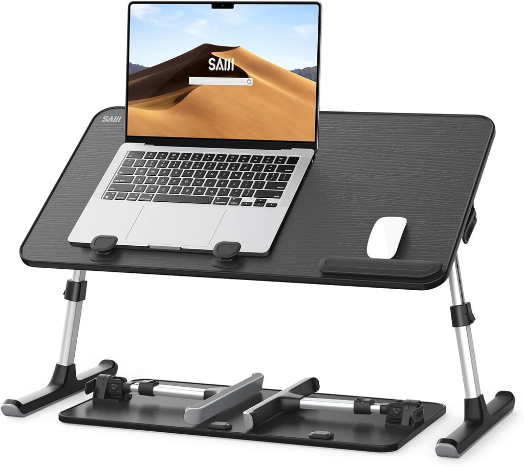 Laptop Desk For Bed, Saiji Height & Angle Adjustable Laptop Stand For Bed, Lap Desk Bed Tray Table, Light Weight Foldable Portab