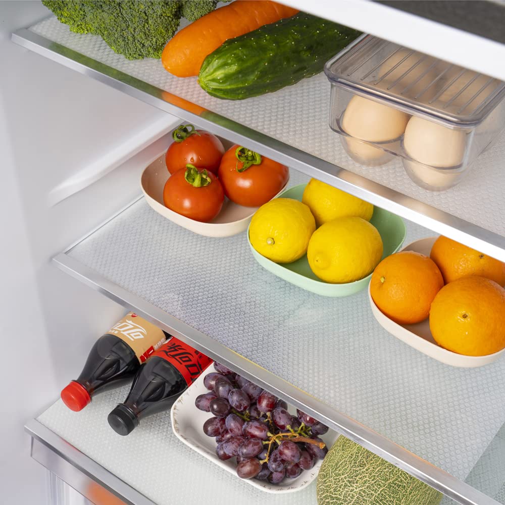 Bloss 6 PCS Shelf Mats Refrigerator Liners, Refrigerator Pads Can Be Cut Fridge Mats Drawer Table Placemats for Home/Kitchen - C