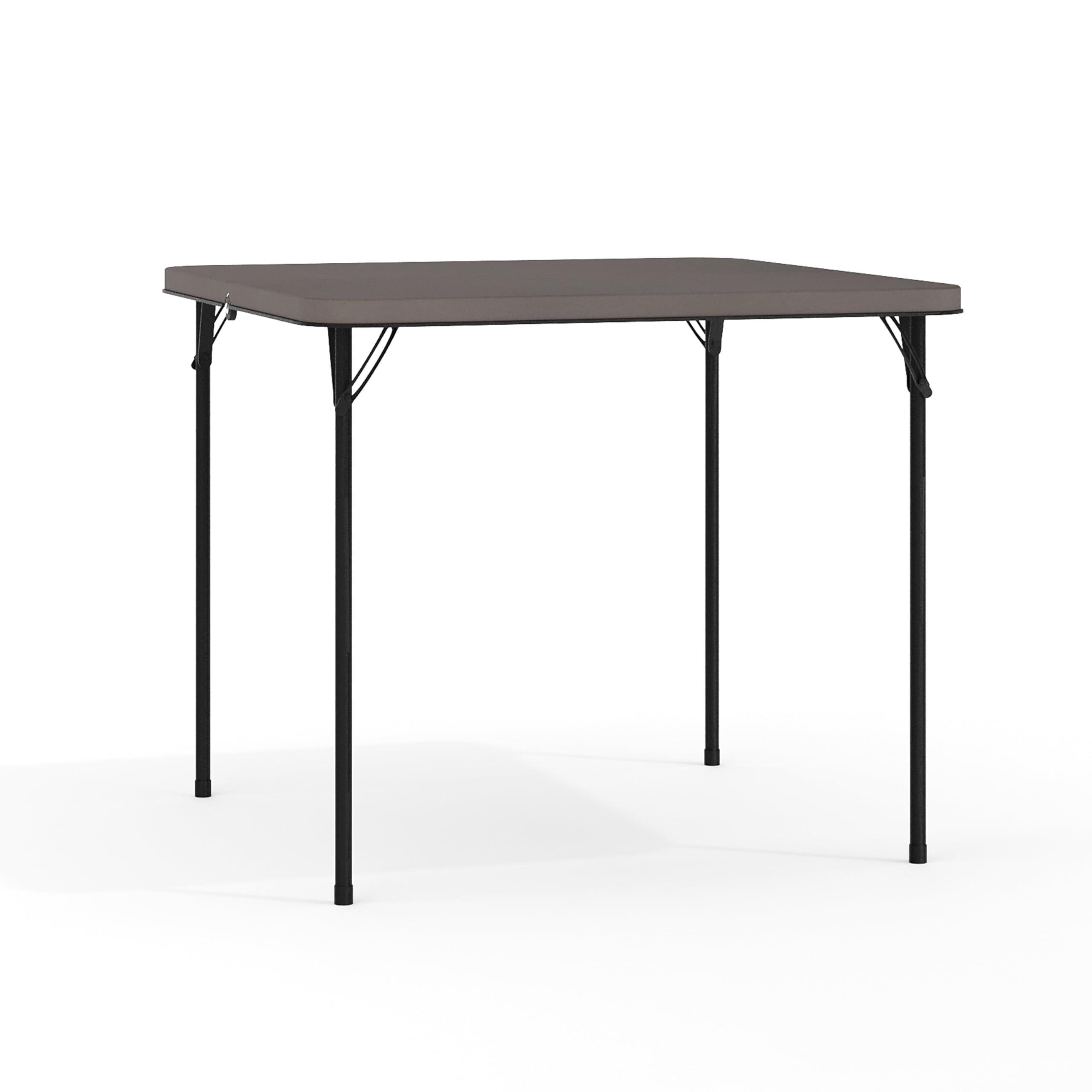Flash Furniture Dunham 2.83' Square Plastic Folding Event Table With Carrying Handle, Bi-Fold Banquet Table For Indoor/Outdoor Events, Dark Gray