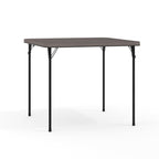 Flash Furniture Dunham 2.83' Square Plastic Folding Event Table With Carrying Handle, Bi-Fold Banquet Table For Indoor/Outdoor Events, Dark Gray