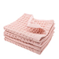 sea me at home Waffle Washcloth Set, 100% Cotton (4 Pcs Washcloth 13x13 inches, Powder Pink)