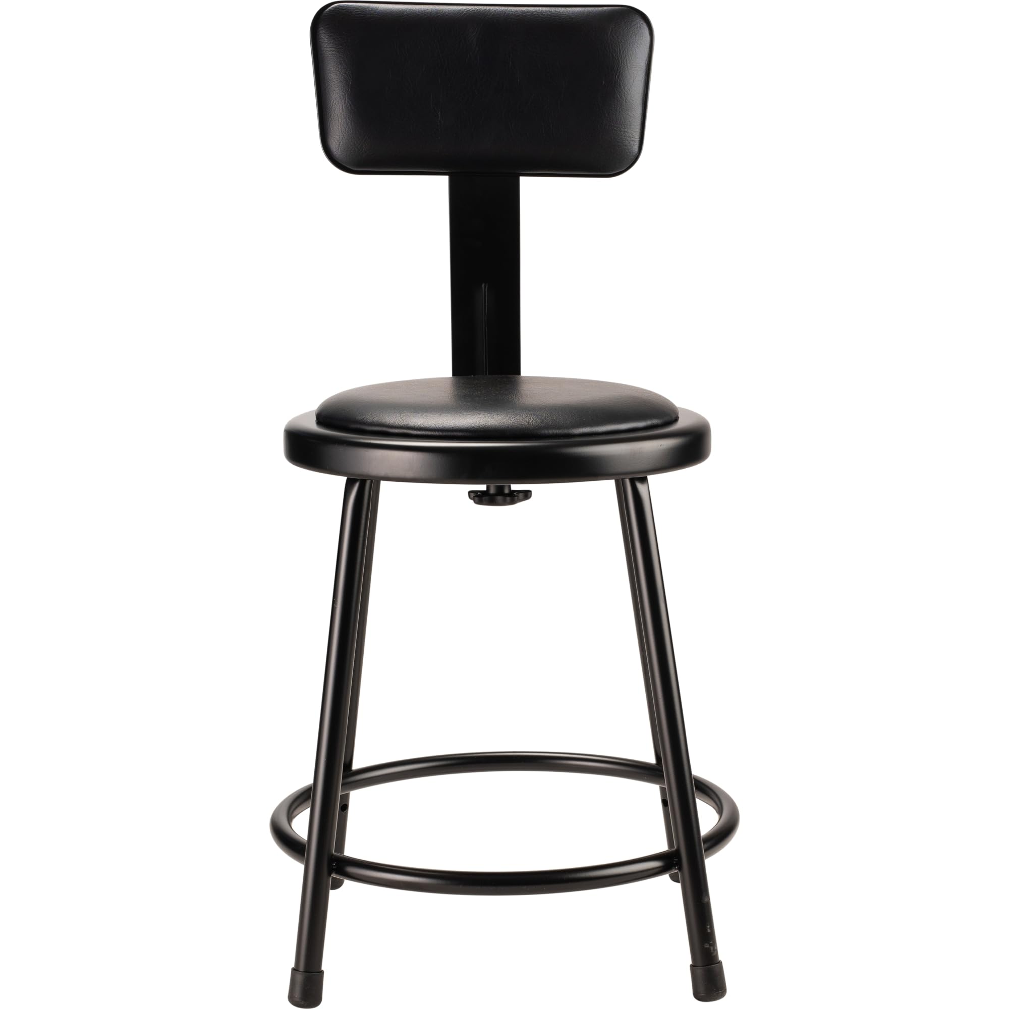 NPS 18&quot; Heavy Duty Vinyl Padded Steel Stool with Backrest