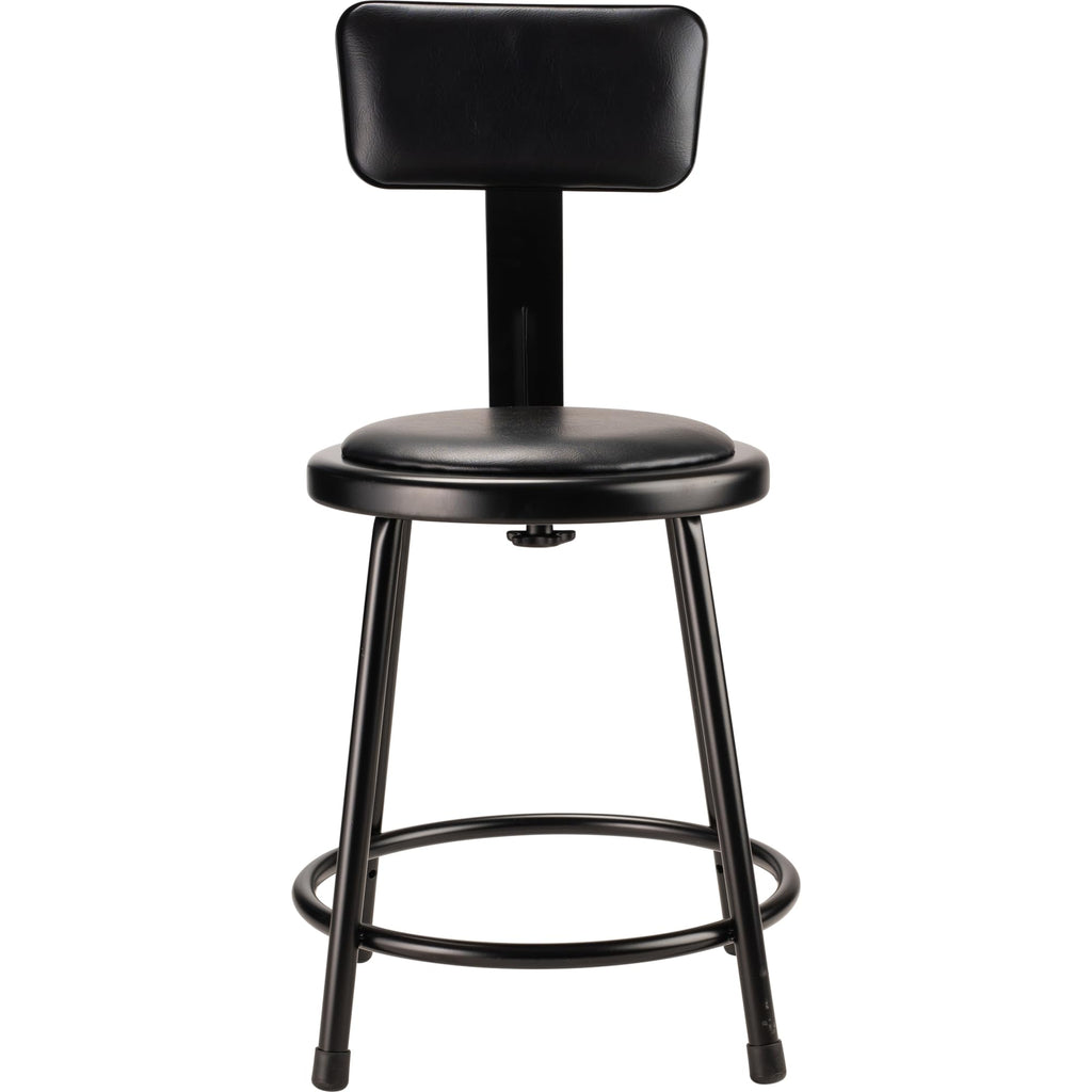 NPS 18" Heavy Duty Vinyl Padded Steel Stool with Backrest