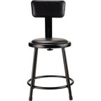NPS 18" Heavy Duty Vinyl Padded Steel Stool with Backrest