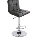 Leopard Bar Stools, Modern PU Leather Adjustable Swivel Bar Stool with Back - 1 Chair (Grey)