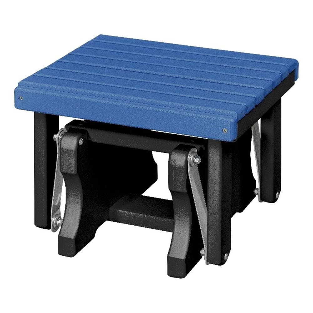 American Furniture Classics Model 601Bbk Gliding Ottoman In Blue And Black, Made In Usa