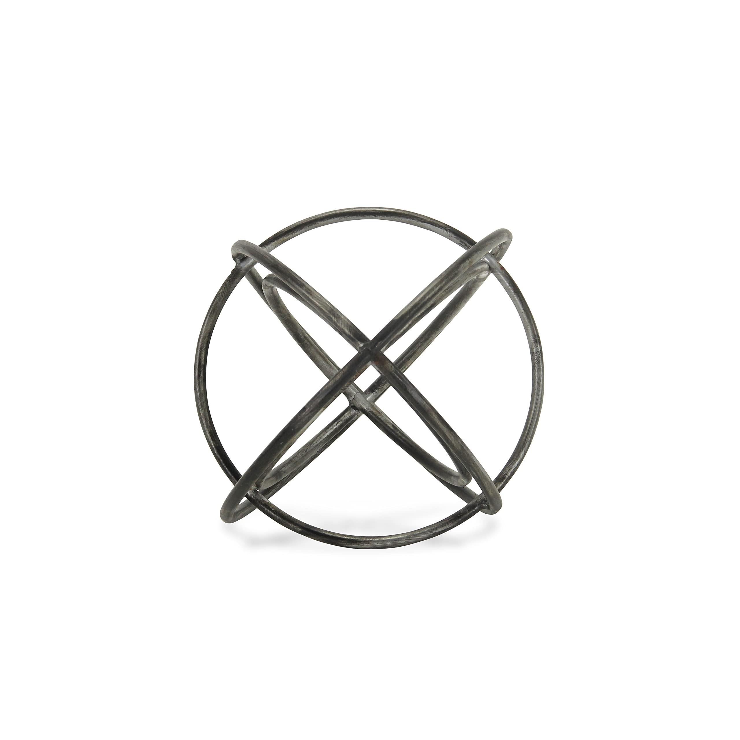 HomeRoots 10' Gray Metal Abstract Contemporary Decorative Orb