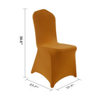 Peomeise 6Pcs Stretch Spandex Chair Cover For Wedding Party Dining Banquet Event (Gold, 6)