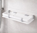 White Acrylic Storage Rack, Bathroom Shelf, Flotus1913 (12 X 5 Inch)