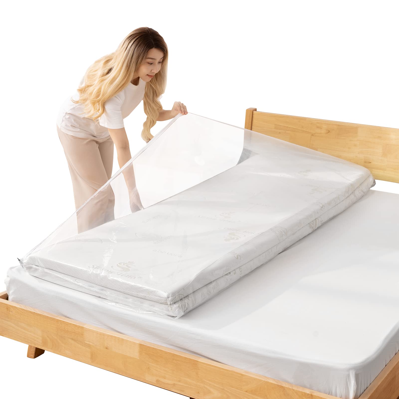 Mattress Vacuum Storage Bag Zippered Mattress Bag Vacuum Sealer Bag for Memory Foam Mattress Moving Shipping Storage