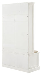 Crosley Furniture Holbrook Hall Tree with Shoe Rack Bench and Coat Hooks for Hanging Storage, Distressed White