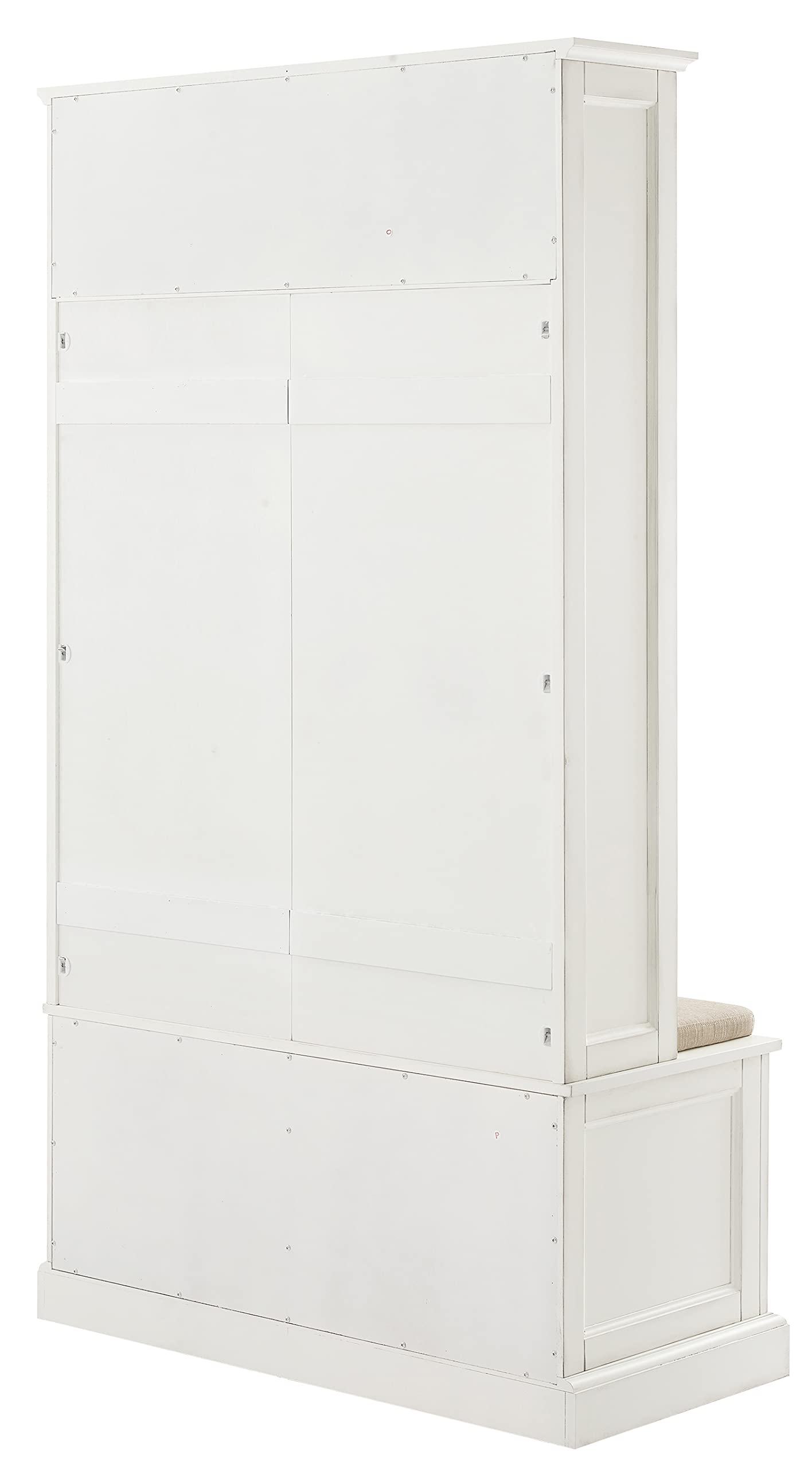Crosley Furniture Holbrook Hall Tree with Shoe Rack Bench and Coat Hooks for Hanging Storage, Distressed White