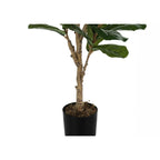 Monarch Specialties I 9541 Artificial Plant, 47' Tall, Fiddle Tree, Indoor, Faux, Fake, Floor, Greenery, Potted, Real Touch, Decorative, Green Leaves, Black Pot