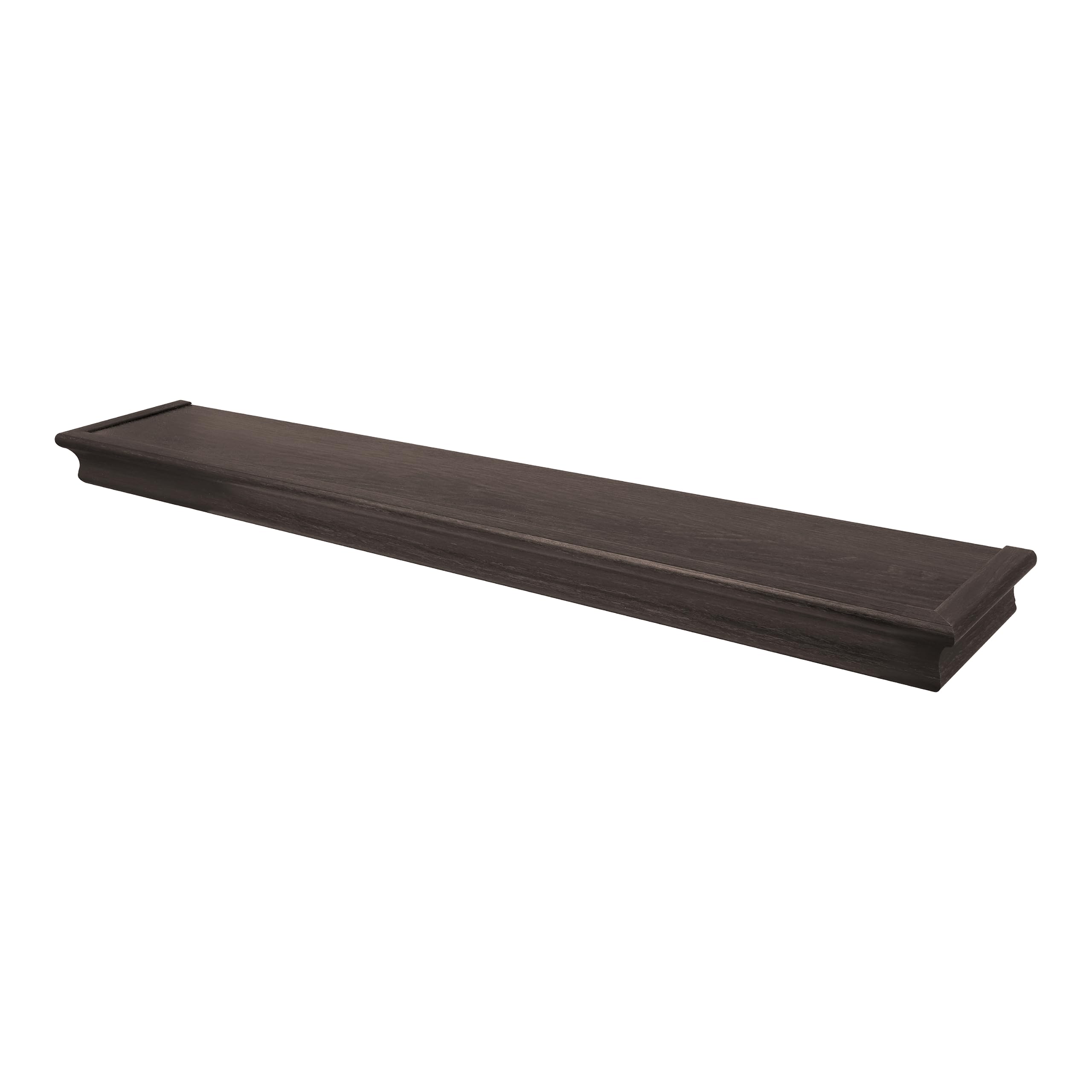 HIGH & MIGHTY 515618 Decorative 36 Floating Shelf Holds up to 25lbs, Easy Tool-Free Dry Wall Installation, Beveled, Retail Packa