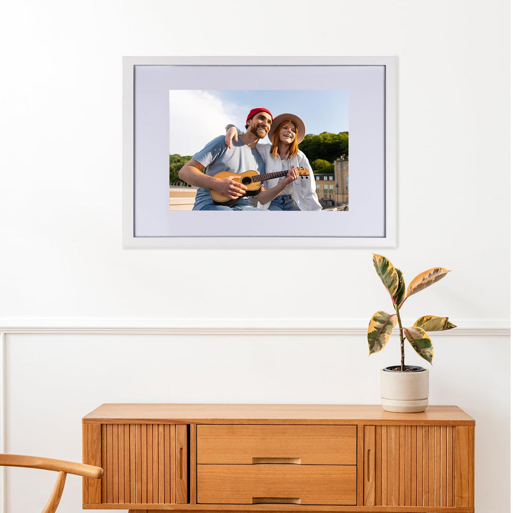 Beyond Your Thoughts 16''X20'' With Matted For 11''X14'' Wood + Glass (Hang/Stand) White Picture Photo Frame Photo For Wall Top-